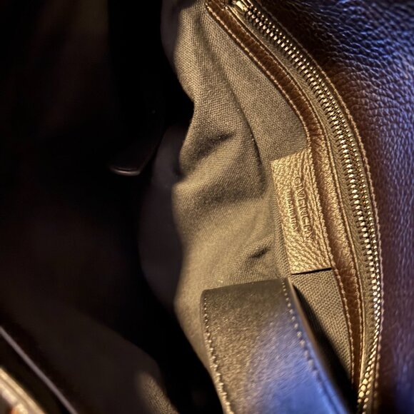 GIVENCHY "PANDORA" gorgeous black/brown pebble leather top handle bag - Picture 4 of 10